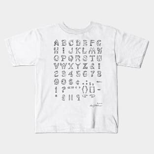 Font of Type Vintage Patent Hand Drawing Kids T-Shirt